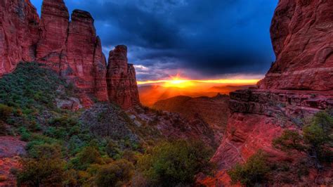 Sunset Cathedral Rock Sedona Arizona Desktop Hd Wallpaper Sedona