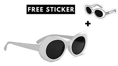 Clout Goggles With Sticker Hypebeast Oval Sunglasses Mod Style Kurt