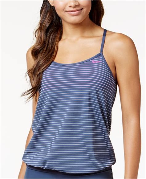 Nike Striped Layered Tankini Top And Reviews Swimwear Women Macys