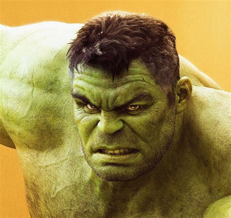 Mark Ruffalo Green Skin Simple Background Avengers Infinity War