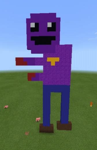 Stylised Purple Guy Made In Minecraft Rfivenightsatfreddys