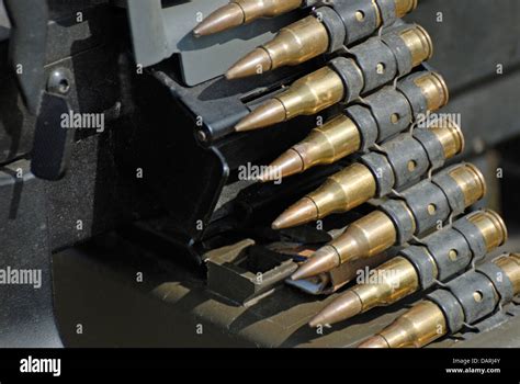 Machine Gun Bullets In Belt Fed Through Gun War And Peace Revival