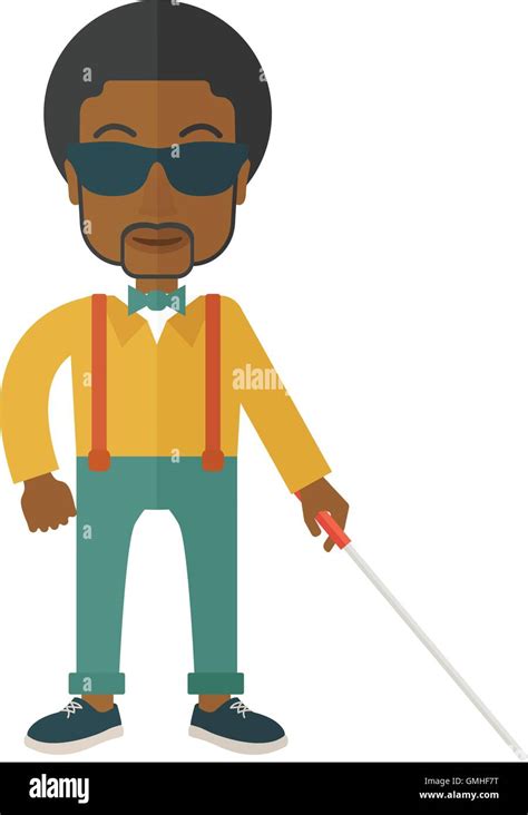 Blind Man With Stick Stock Vector Image And Art Alamy