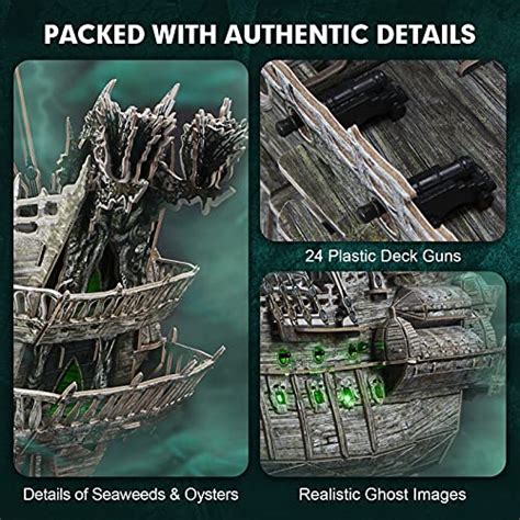 3d Puzzles For Adults Green Led Flying Dutchman 360 Pieces Pirate Ship Arts And Crafts For Adults