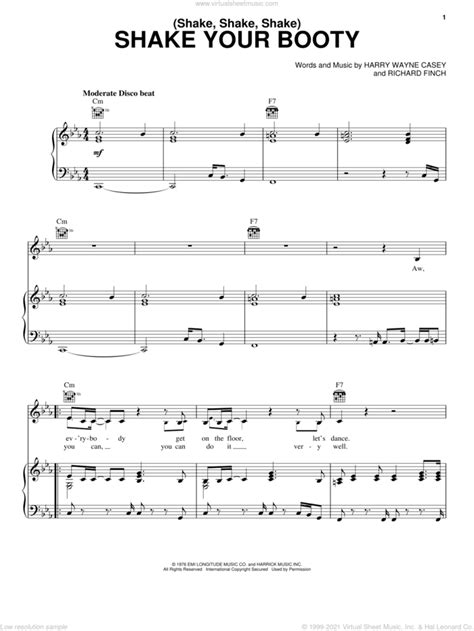 Band Shake Your Booty Sheet Music For Voice Piano Or Guitar