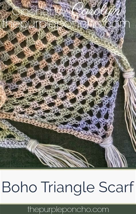 Love the video and free patterns are great! Boho Triangle Scarf - Free Crochet Pattern - The Purple Poncho
