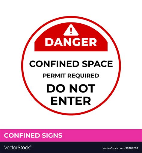 Caution Confined Space Do Not Enter Without Vector Image