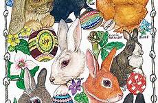 easter brett jan egg janbrett bunnies coloring pages eggs bunny