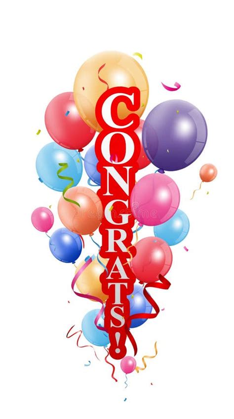 Congratulations Celebration With Balloon Stock Vector Illustration Of