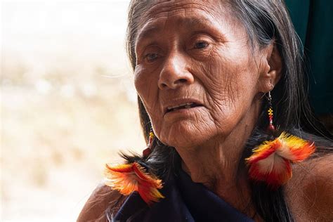 Ecuador Shuar Portrait Face Close Up Woman Jewellery Earring