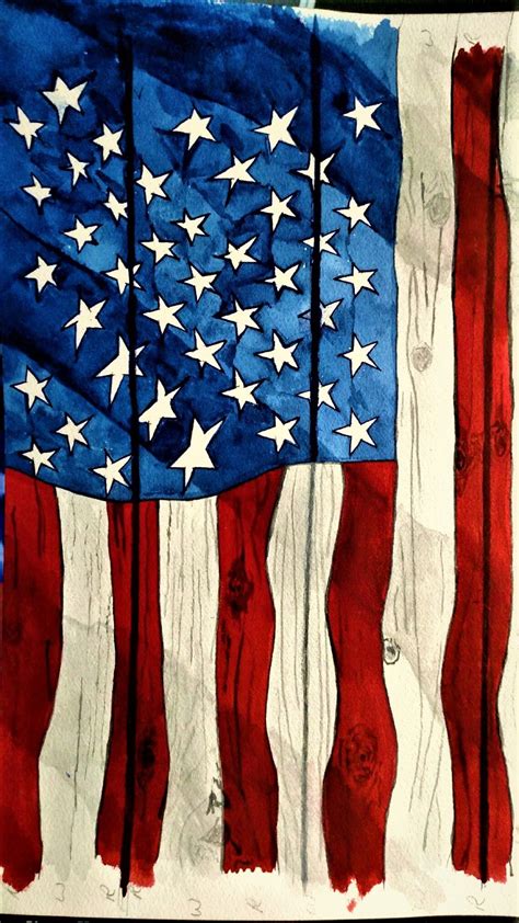 American Flag Art Print Old Glory Art Independence Day 4th Etsy