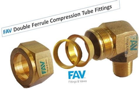 Brass Ferrule Fittings Double Ferrule Compression