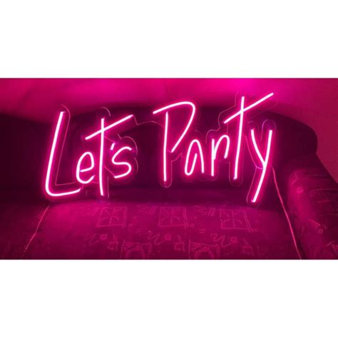 Lets Party Neon Signboard Nameplate Shop