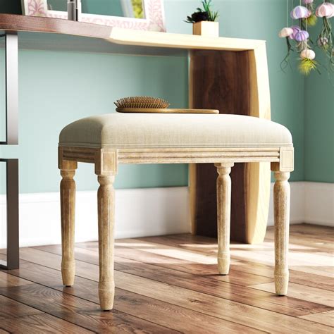The hillsdale furniture bellamy vanity stool features clean lines and straight edges to achieve a truly modern transitional look. Mistana™ Glenoe Solid Wood Vanity Stool & Reviews | Wayfair