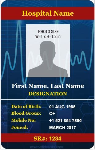 .photo id cards, photoid , and other cards for regular customers, corporations, private businesses companies, schools and colleges, various organizations, emergency medical id cards & more! 6 Best Medical Staff ID Card Templates MS Word | Microsoft Word ID Card Templates