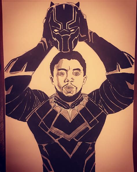 My digital drawing of chadwick. Black Panther @jebidiah_bokker | Black panther art