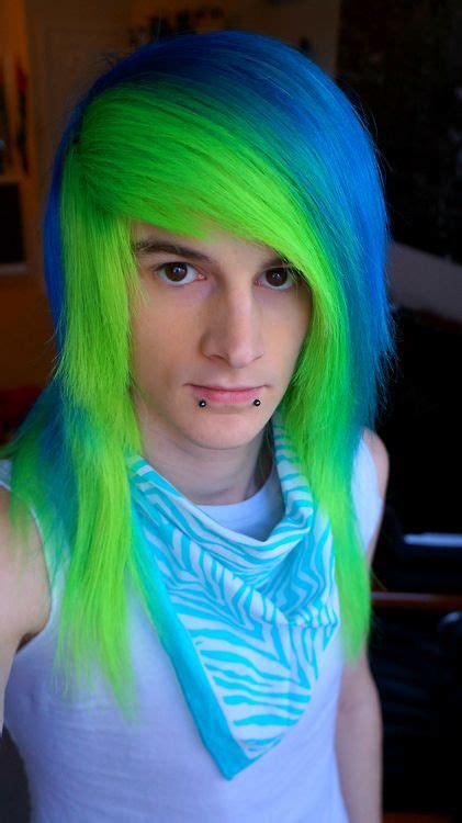 Green Blue Hair For Men Hairandmakeup Pinterest Blue