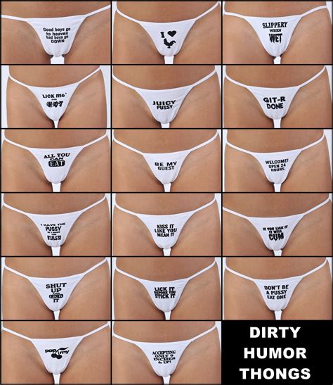 WOMEN S JUNIORS FUNNY ADULT DIRTY HUMOR WHITE THONG SEXY PANTIES G