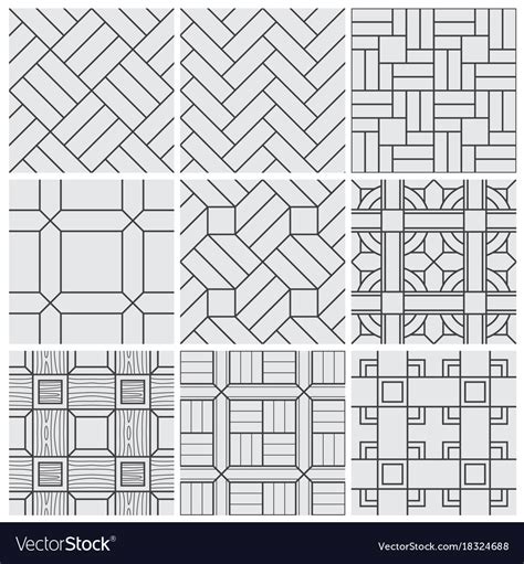 Floor Material Tiles Seamless Patterns Royalty Free Vector