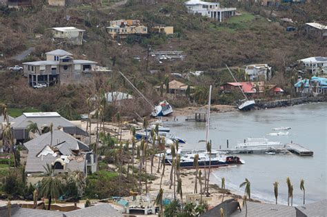 Overlooking Westin Resort Great Cruz Bay After Hurricane Irma 2017 St John Virgin Islands Stock
