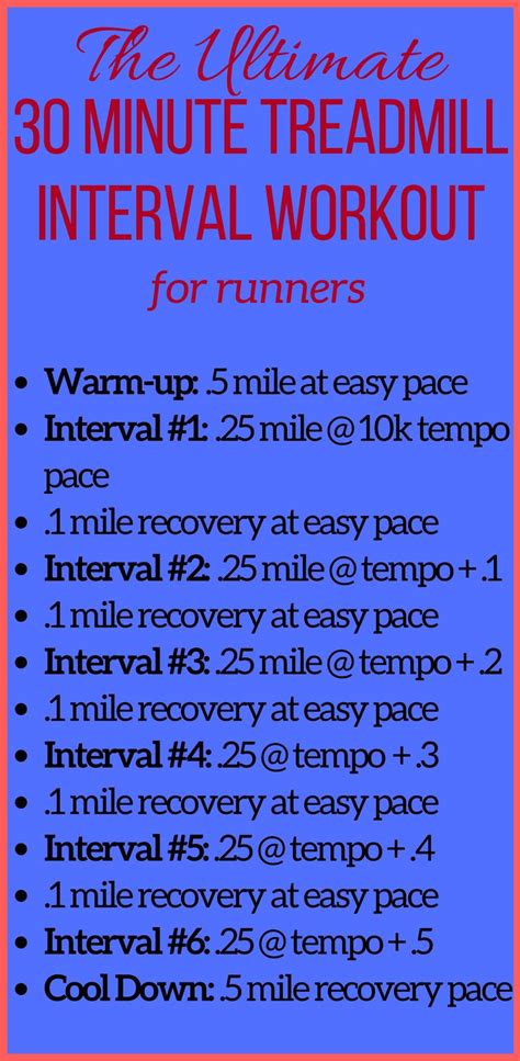 Running Interval Workout Treadmill Tempo Run Speed Workouts For