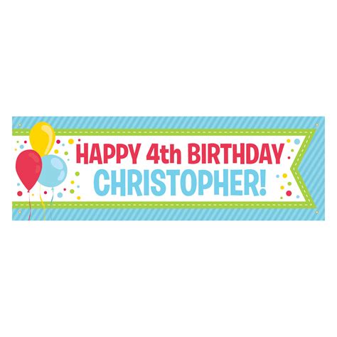 Personalized Birthday Banner Primary Colors