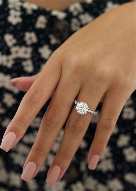 diamond engagement ring 3 carat round brilliant diamond etsy in 2023 pretty engagement rings