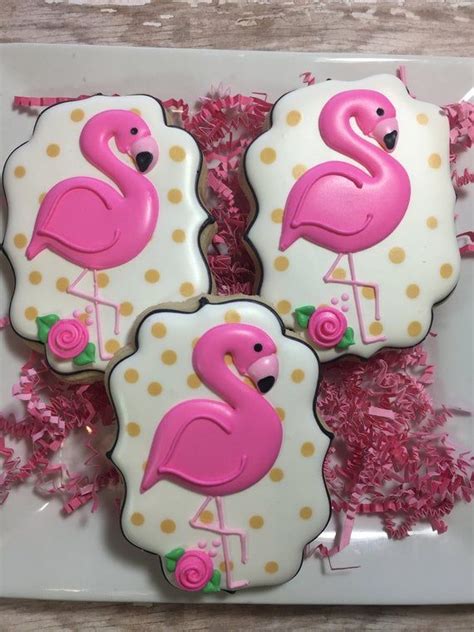 Flamingo Decorated Sugar Cookies Flamingo Party Favors Etsy Sugar Cookies Decorated Summer