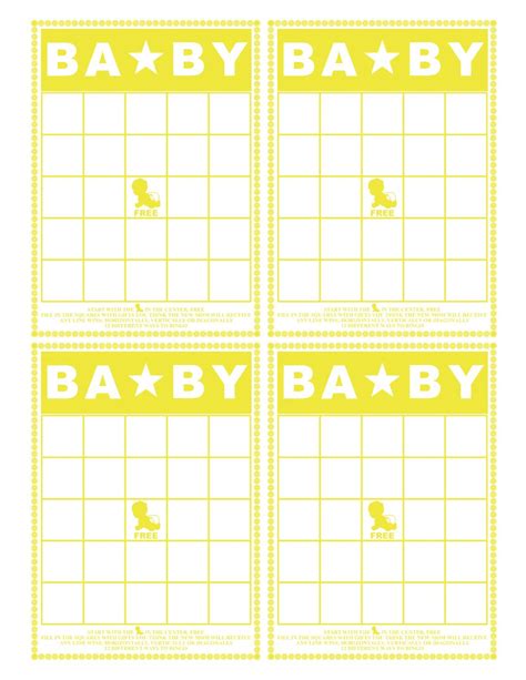Baby Bingo Printable The Scrap Shoppe