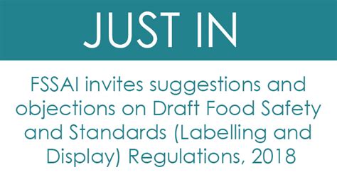 Fssai Invites Suggestions And Objections On Draft Food Safety And