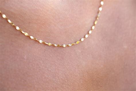 14k Gold Chain Necklace Delicate Dainty Layered Necklace Etsy
