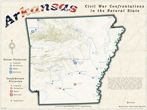 Civil War Map Of Arkansas Etsy