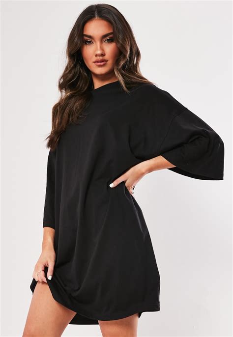 tall black back print oversized t shirt dress missguided in 2020 oversized t shirt dress