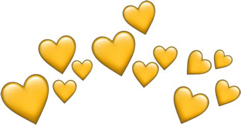 Crown Dudahmt Tumblr Coração Heart Emoji Amarelo Yellow - Transparent gambar png