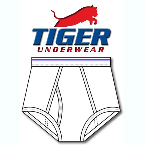 Mens Red And Blue Line Double Seat Briefs Tiger Underwear