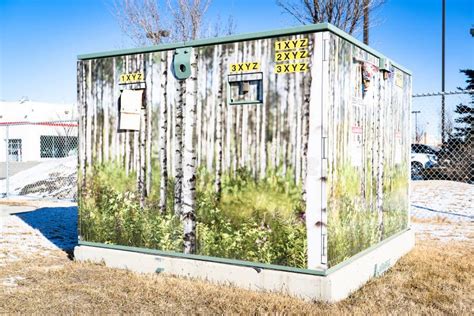 Utility Box Public Art Display In Alberta Editorial Stock Photo Image