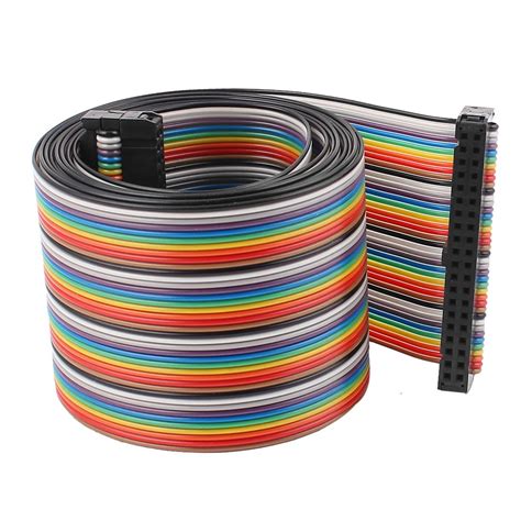 48ft 40 Pin 40 Way Ff Connector Idc Flat Rainbow Ribbon