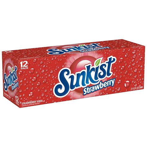 Sunkist Strawberry Soda 12 Oz Cans Shop Soda At H E B