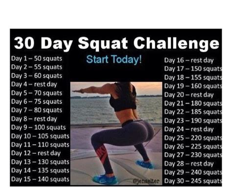 Jen Setlers 30 Day Squats Fitspiration Pinterest Squat Challenge