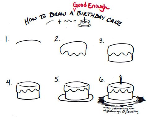 Easy Simple Birthday Cake Drawing How To Draw A Good Enough Birthday