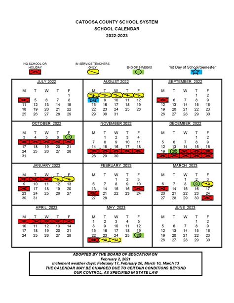 Catoosa County Schools Calendar 2022 2023 And Holidays