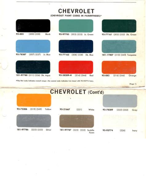 1966 Chevrolet Trucks Van Pickup 66 Paint Chips 66 Dupont 4 Ebay