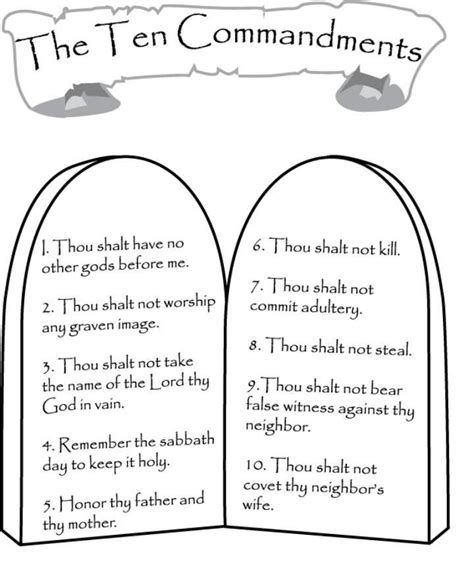 Printable Ten Commandments Catholic Printable Templates Free