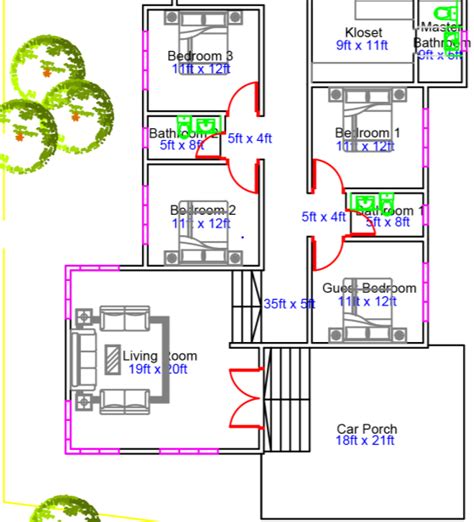 Boleh didapati dalam format jpeg/pdf & dwg. Pelan rumah 1 tingkat 5 bilik tidur 3 bilik air. Banglo ...