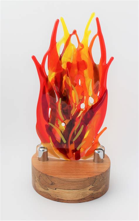 Fire Fused Glass Sculpture Fused Glass Art Madness Candle Holders Fire Sculpture Candles