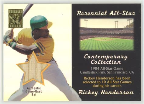 Rickey Henderson 2003 Topps Tribute Perennial All Star Bat バットカードtopps