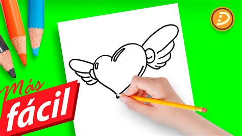 Dibujos De Amor Fáciles De Hacer Paso A Paso How To Draw A Simple Love Heart With Wings