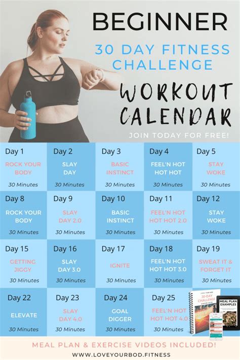 30 Day Beginners Fitness Challenge At Home No Equipment Workout Challenge Beginner Workout
