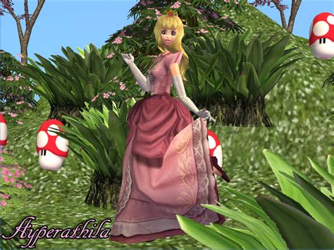 Mod The Sims Princess Peach Sim Dress Crown Hair And Dress Re Colors