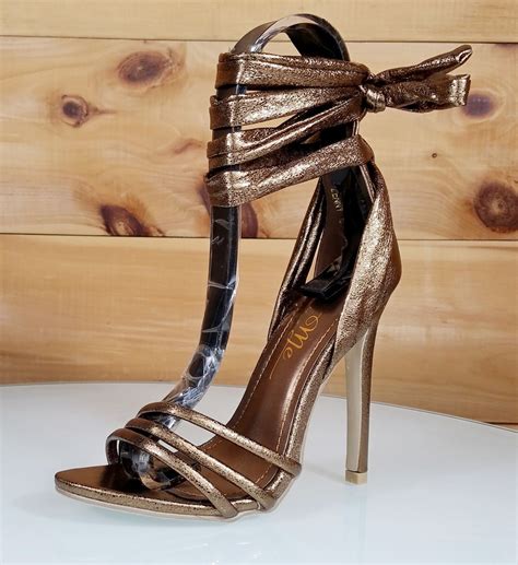 so me zenny bronze wrap around strap 4 5 high heel shoe bronze heels heels high heel shoes